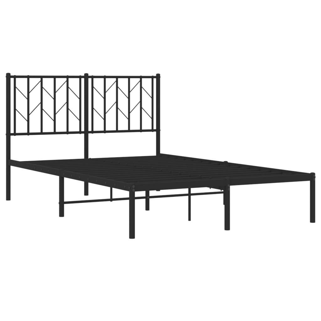 vidaXL Bedframe met hoofdbord metaal zwart 120x190 cm