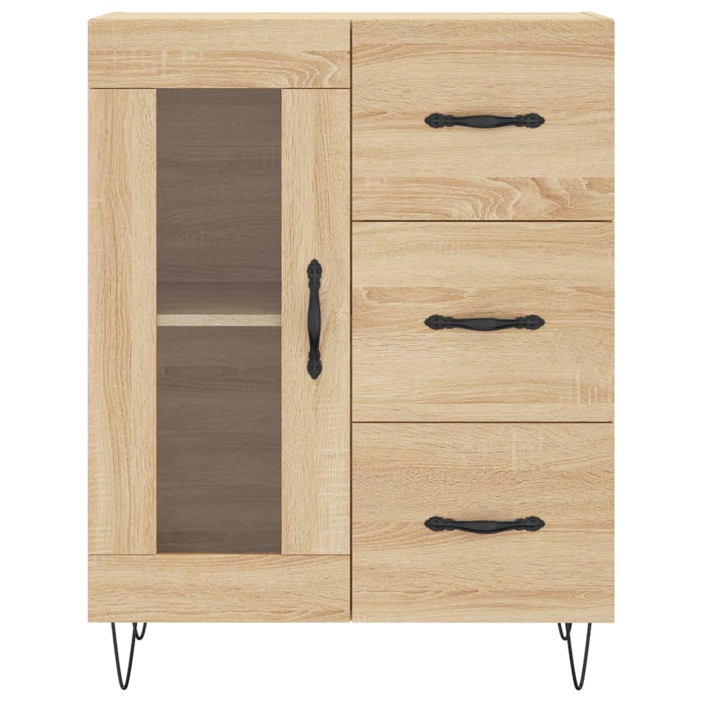 vidaXL Dressoir 69,5x34x90 cm bewerkt hout sonoma eikenkleurig