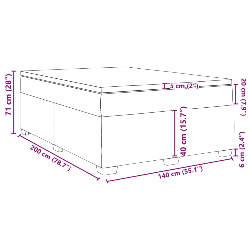 vidaXL Boxspring met matras kunstleer cappuccinokleurig 140x200 cm