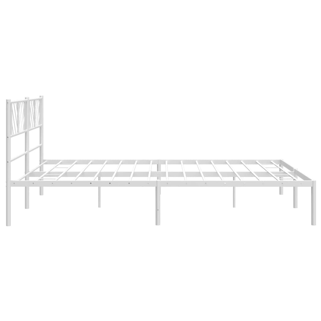 vidaXL Bedframe met hoofdbord metaal wit 200x200 cm