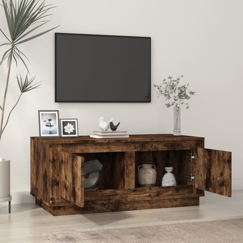 vidaXL Salontafel 102x50x44 cm bewerkt hout gerookt eikenkleurig