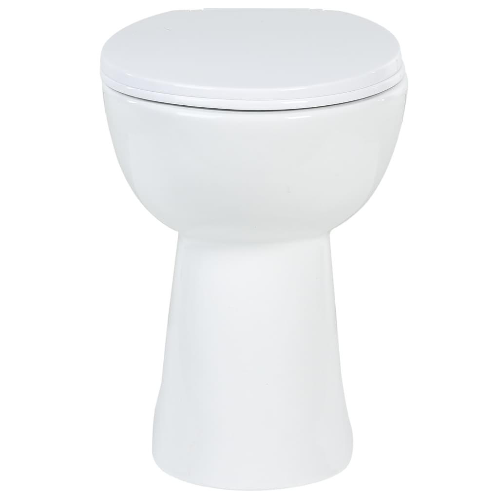 vidaXL Toilet verhoogd 7 cm soft-close randloos keramiek wit