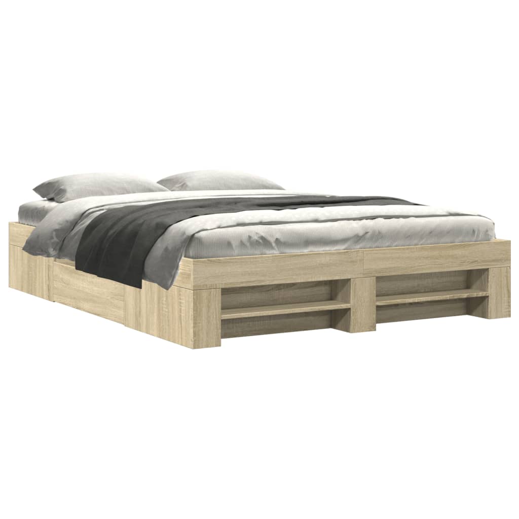 vidaXL Bedframe zonder matras hout sonoma eikenkleurig 150x200 cm