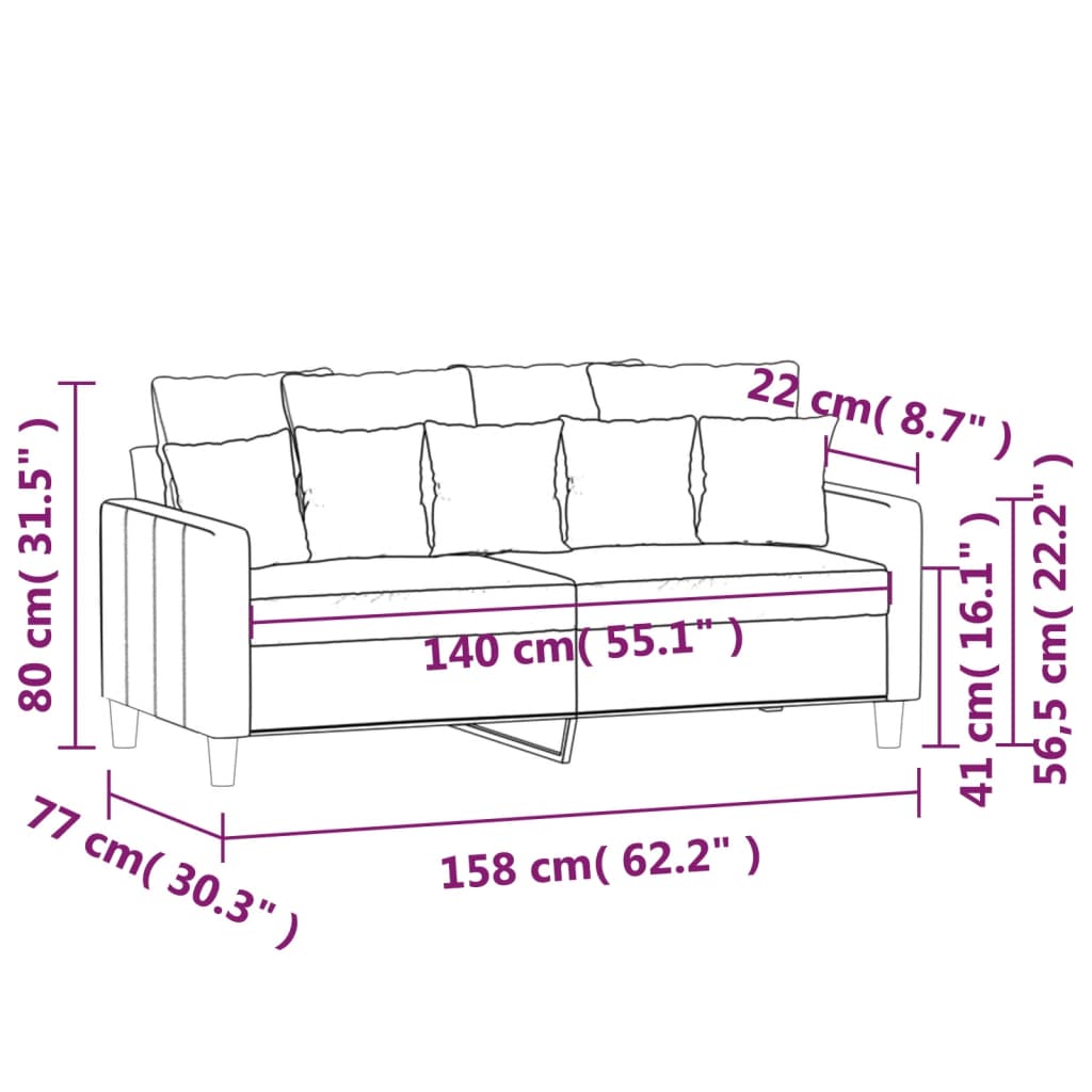 vidaXL Tweezitsbank 140 cm stof bruin