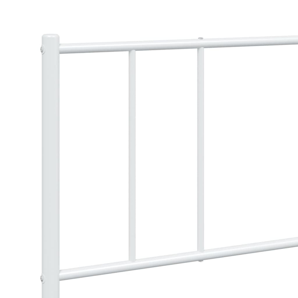 vidaXL Bedframe met hoofd- en voeteneinde metaal wit 193x203 cm