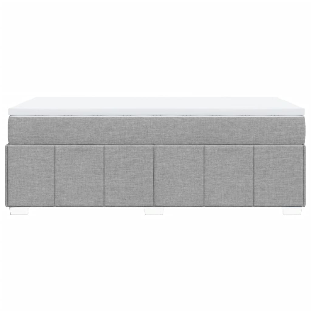 vidaXL Boxspring met matras stof lichtgrijs 90x200 cm