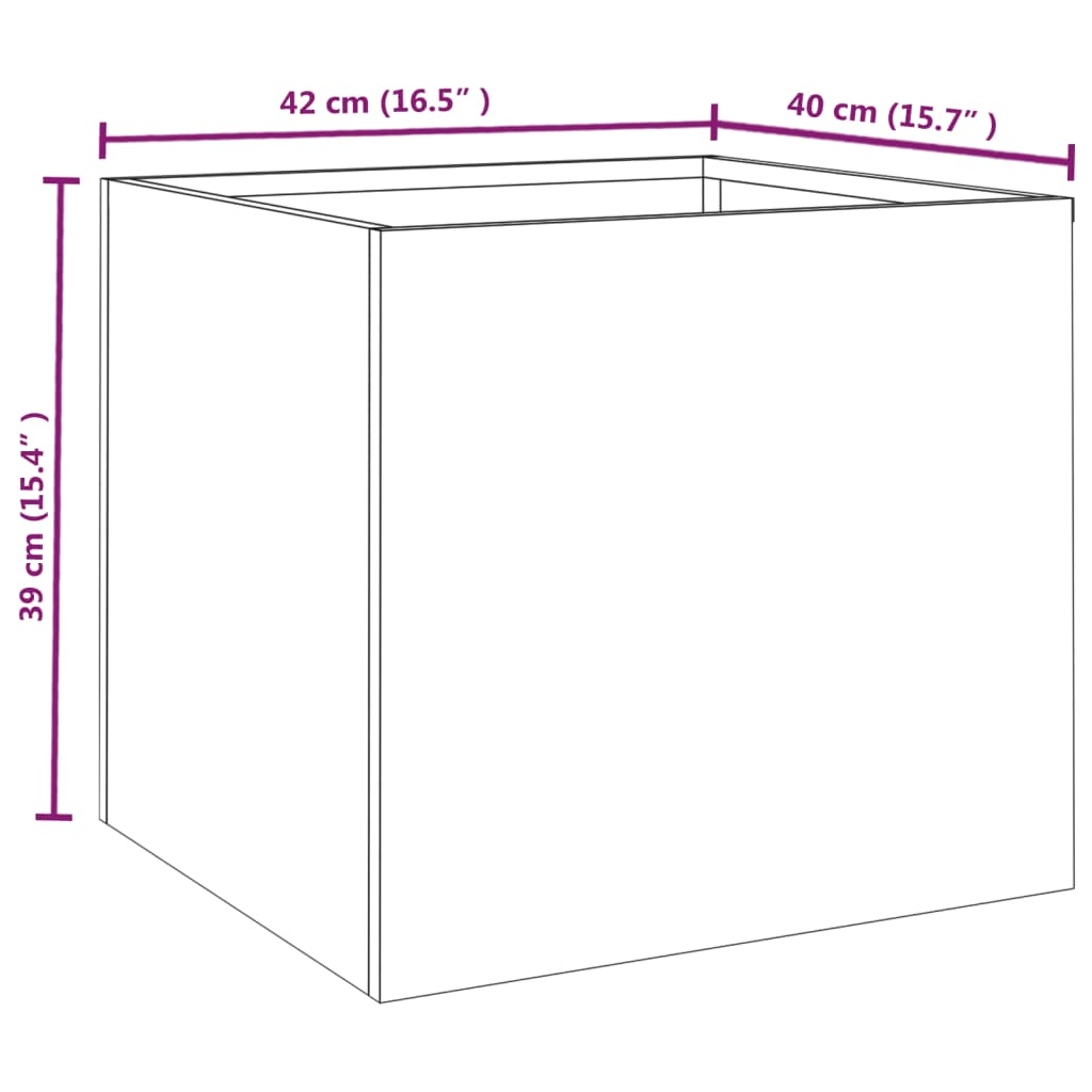 vidaXL Plantenbakken 2 st 42x40x39 cm cortenstaal