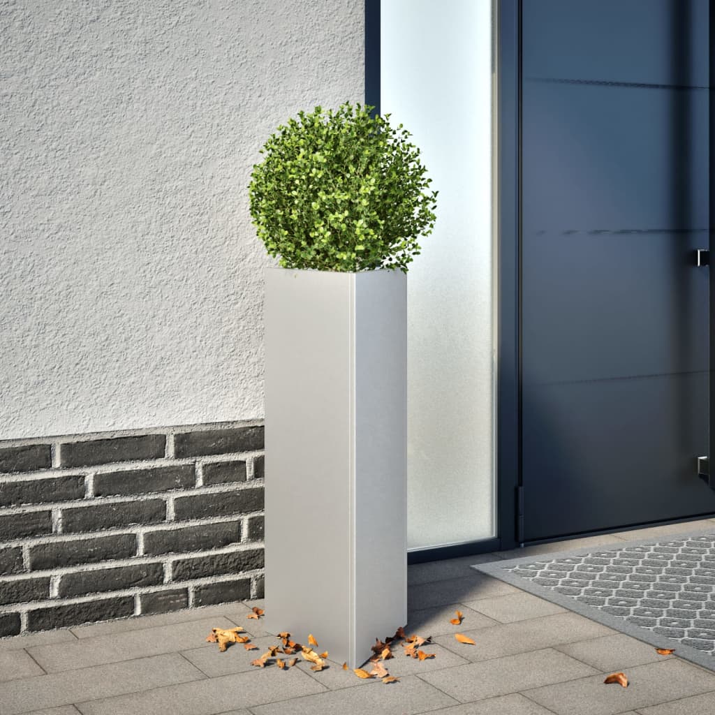 vidaXL Plantenbak driehoek 30x26x75 cm gegalvaniseerd staal