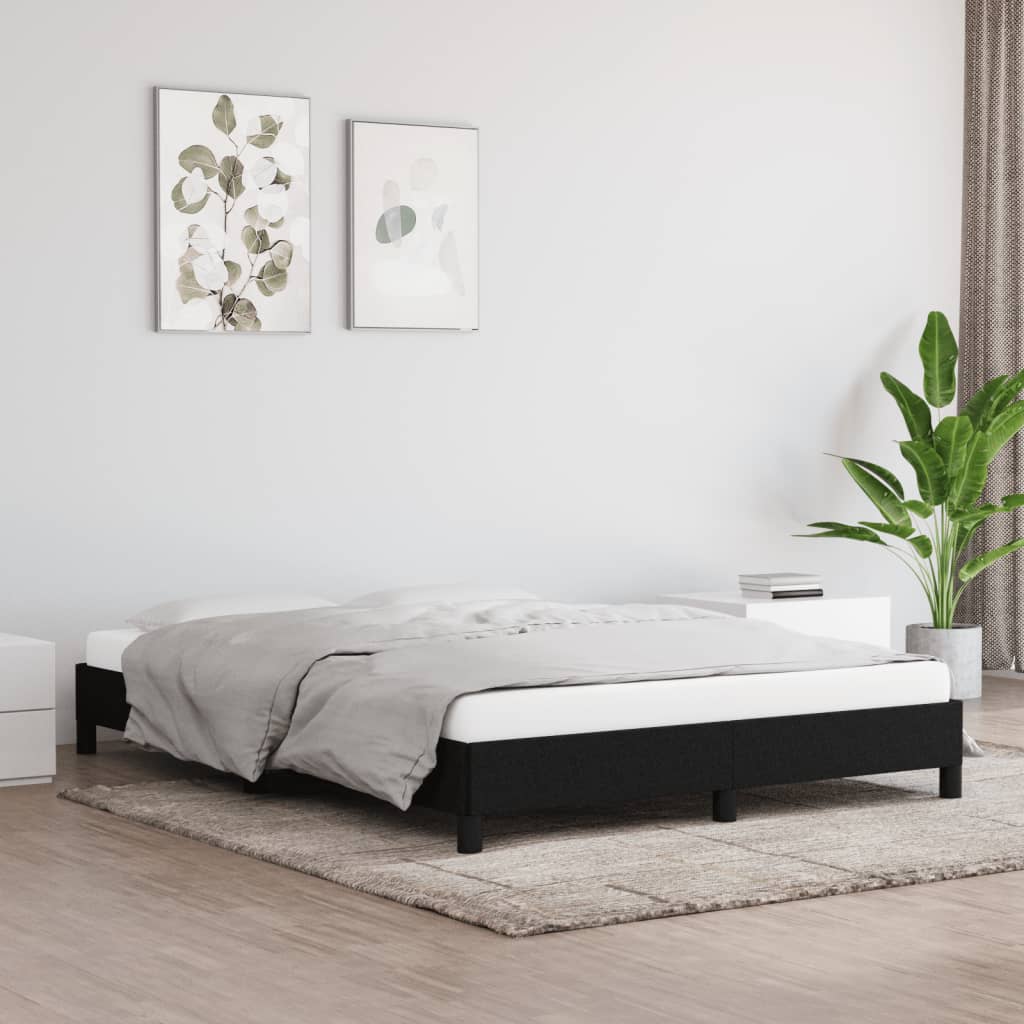 vidaXL Bedframe zonder matras stof zwart 140x200 cm