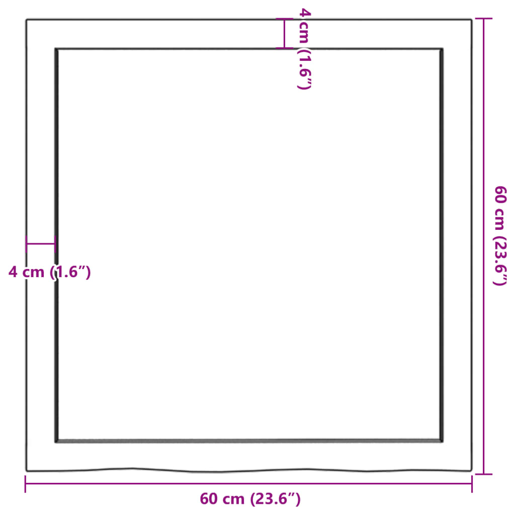 vidaXL Tafelblad 60x60x(2-6) cm behandeld massief eikenhout lichtbruin