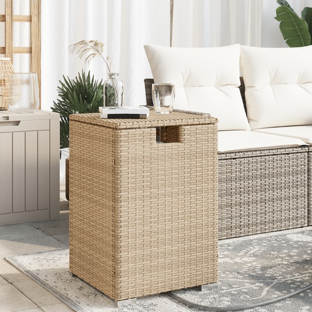 vidaXL Afdekkast voor propaangasfles 40x40x60 cm Poly Rattan beige