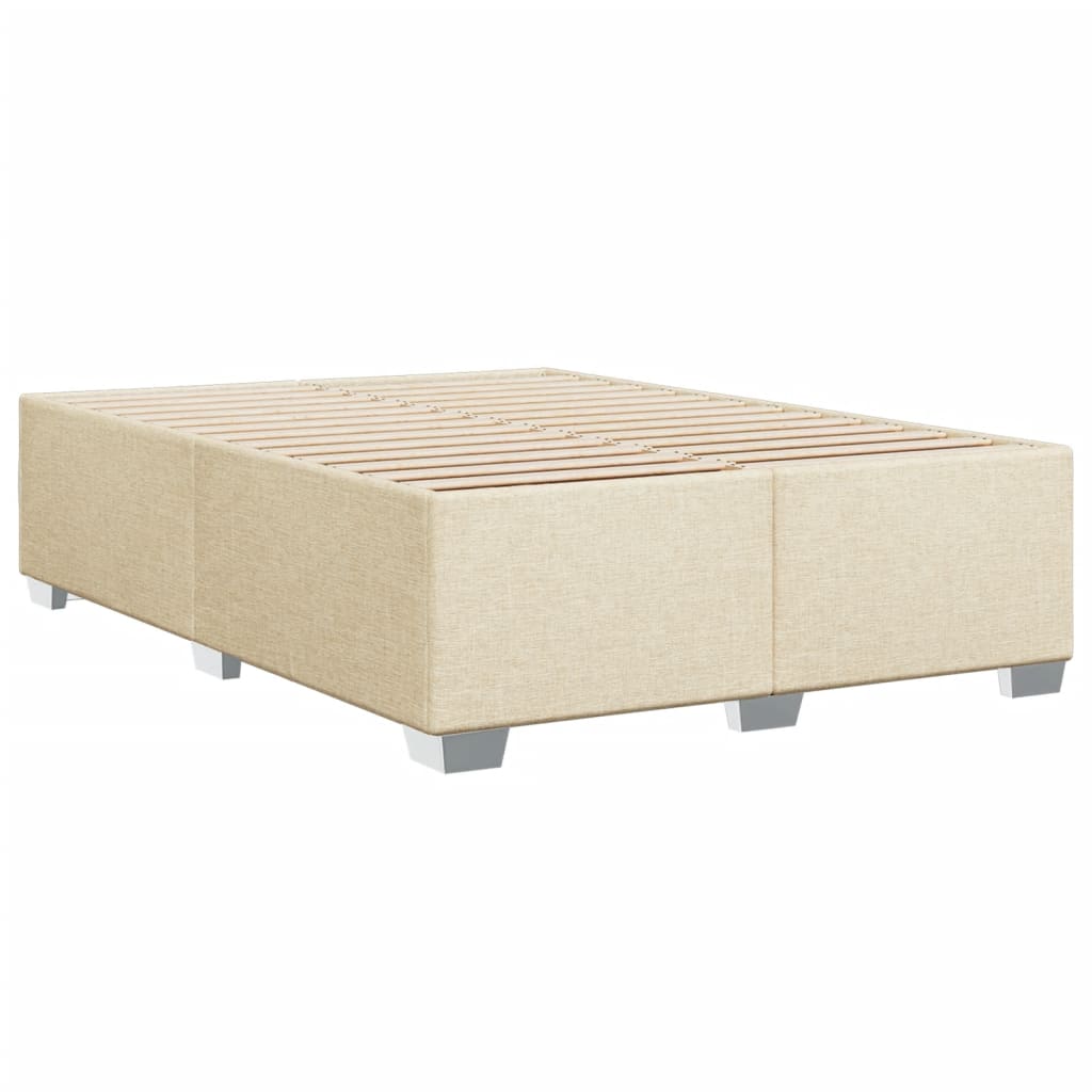 vidaXL Bedframe zonder matras stof crèmekleurig 160x200 cm