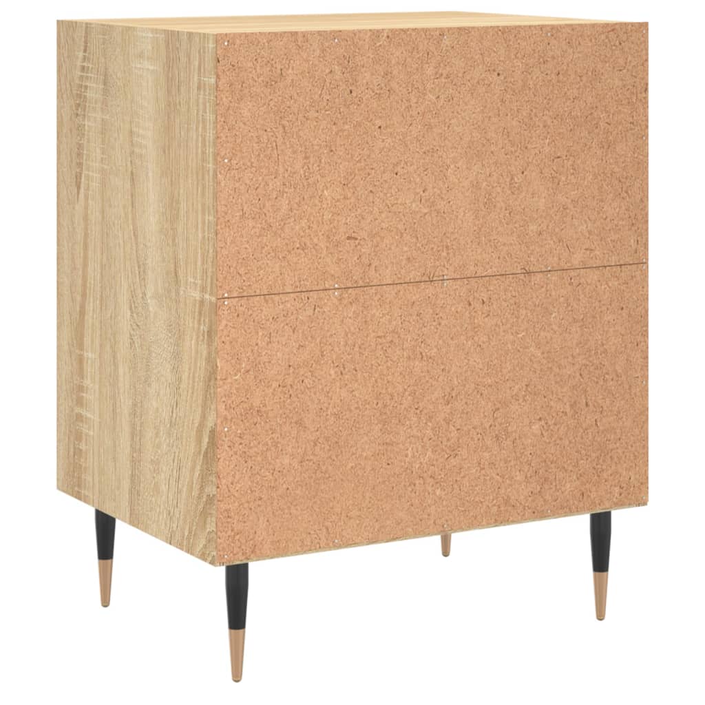 vidaXL Nachtkastjes 2 st 40x30x50 cm bewerkt hout sonoma eikenkleurig