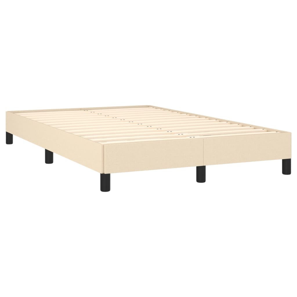 vidaXL Boxspring met matras stof crèmekleurig 120x190 cm