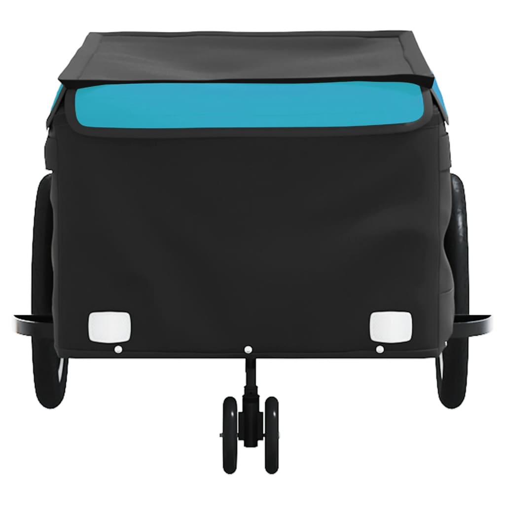 vidaXL Fietstrailer 45 kg ijzer zwart en blauw