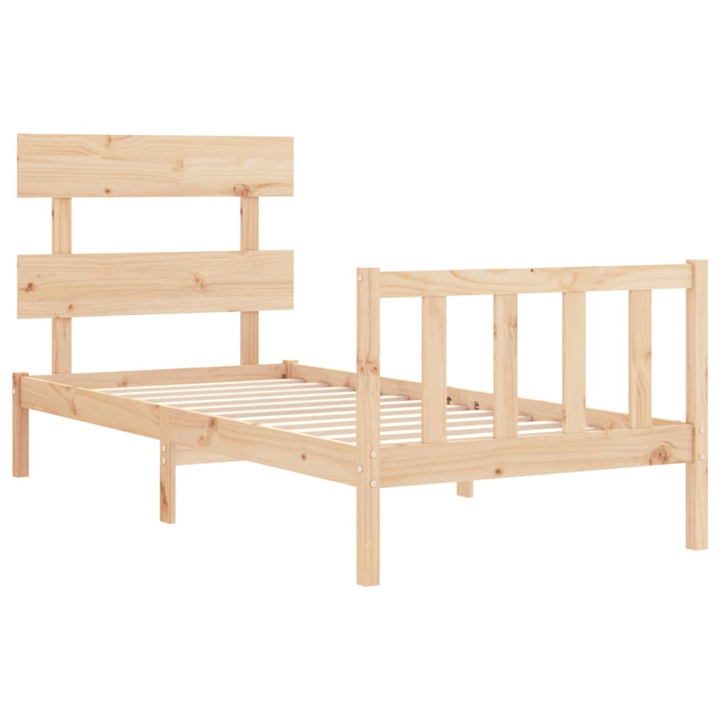 vidaXL Bedframe met hoofdbord massief hout