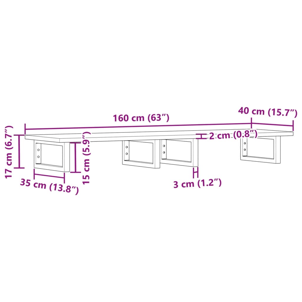 vidaXL Badkamer wandschap staal en massief acaciahout