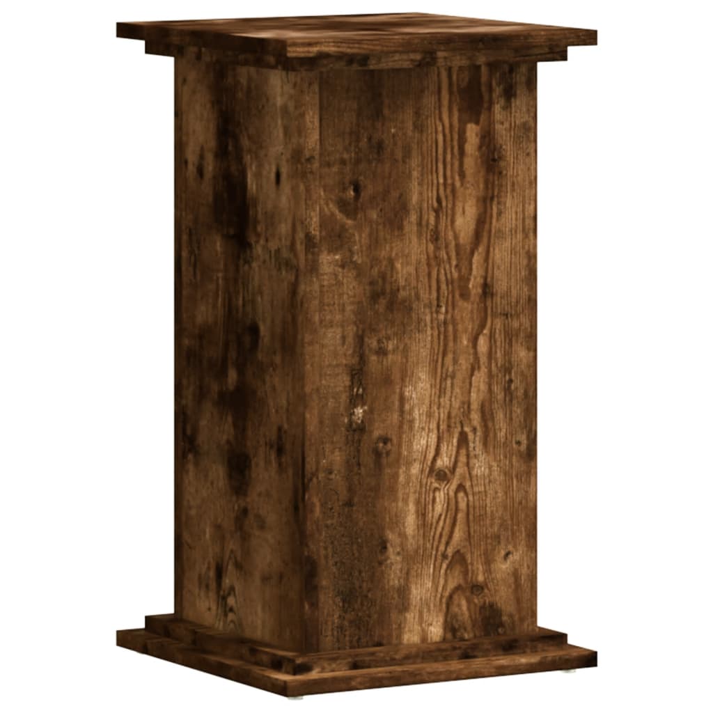 vidaXL Plantenstandaard 33x33x60 cm bewerkt hout gerookt eikenkleurig