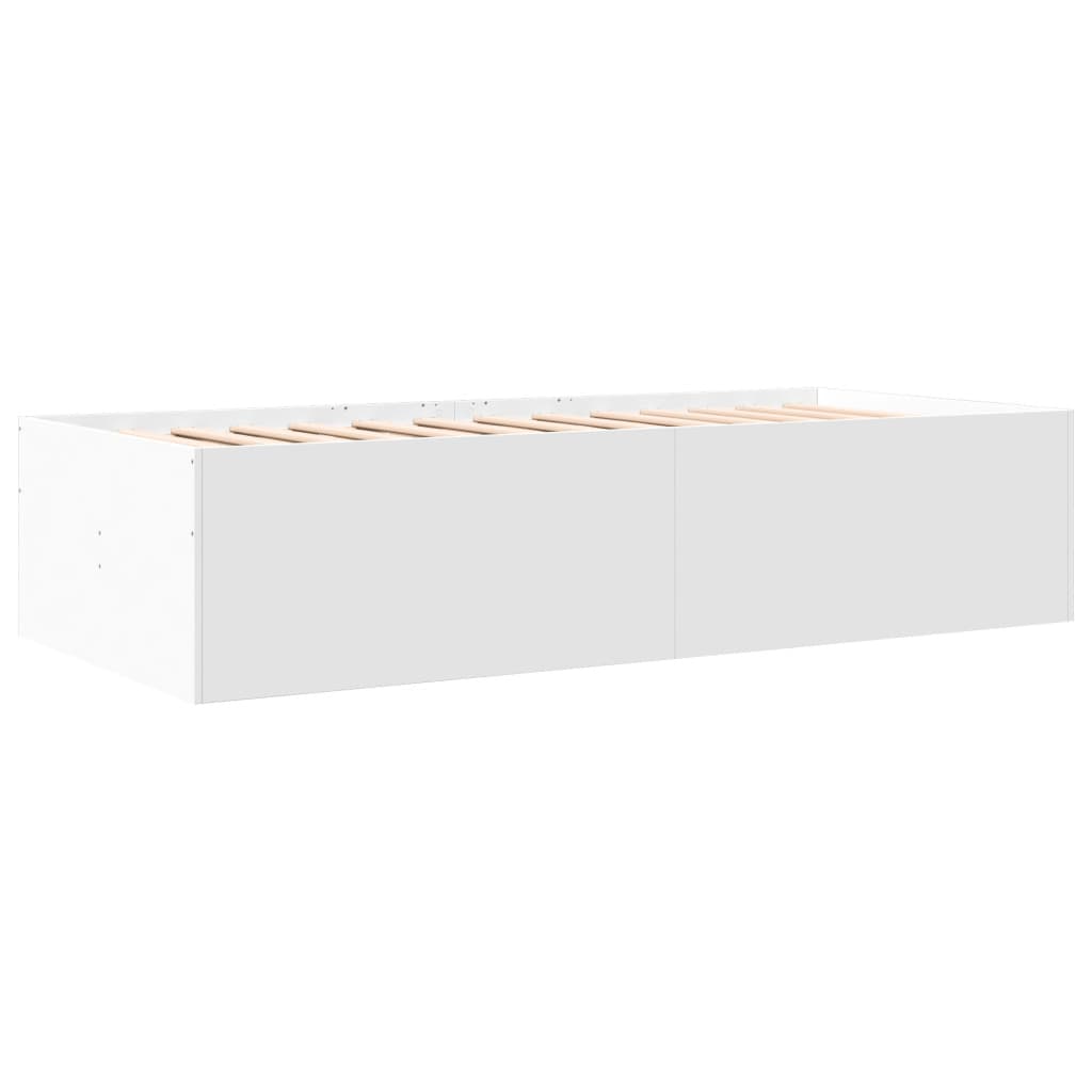 vidaXL Slaapbank met lades 75x190 cm bewerkt hout wit