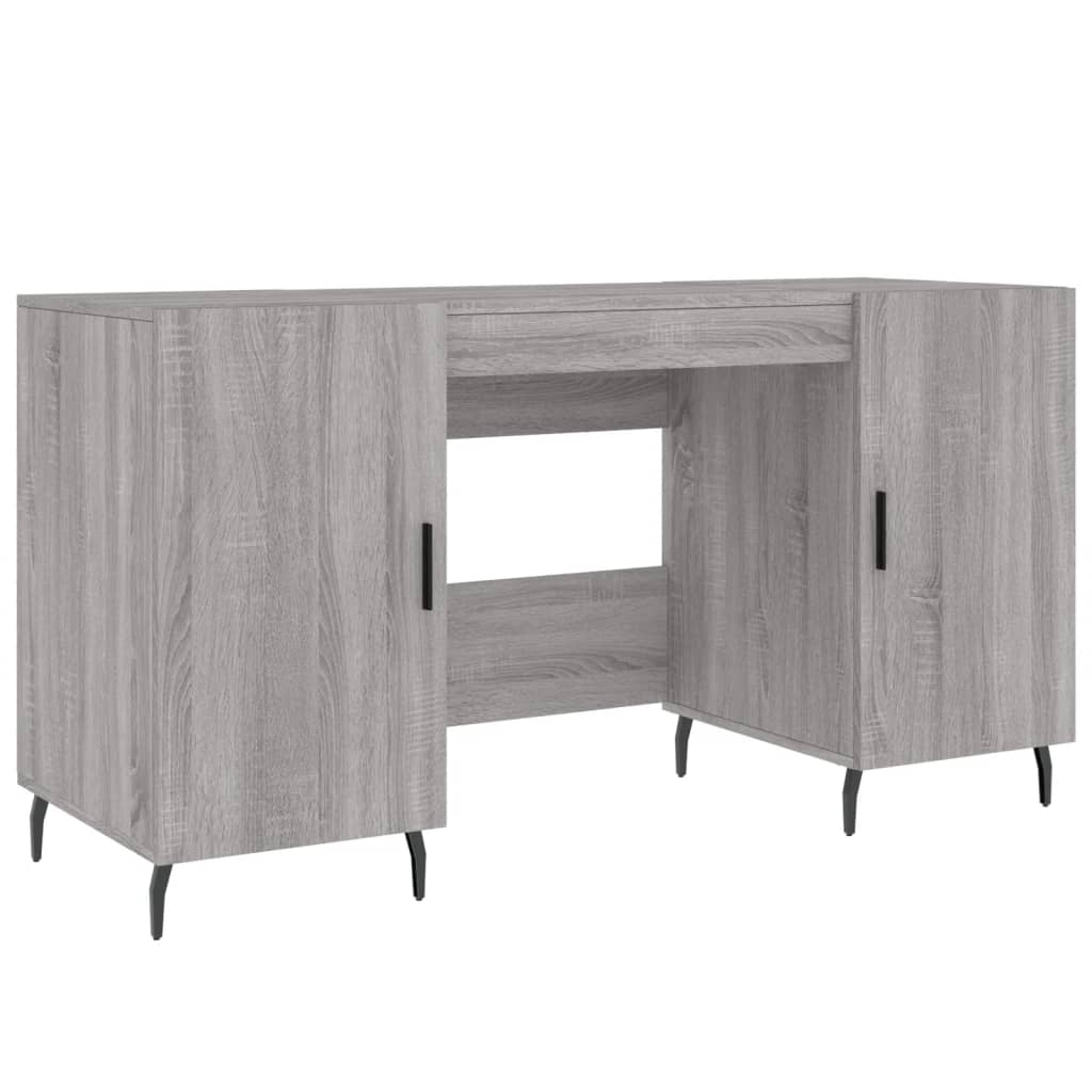 vidaXL Bureau 140x50x75 cm bewerkt hout grijs sonoma eikenkleurig