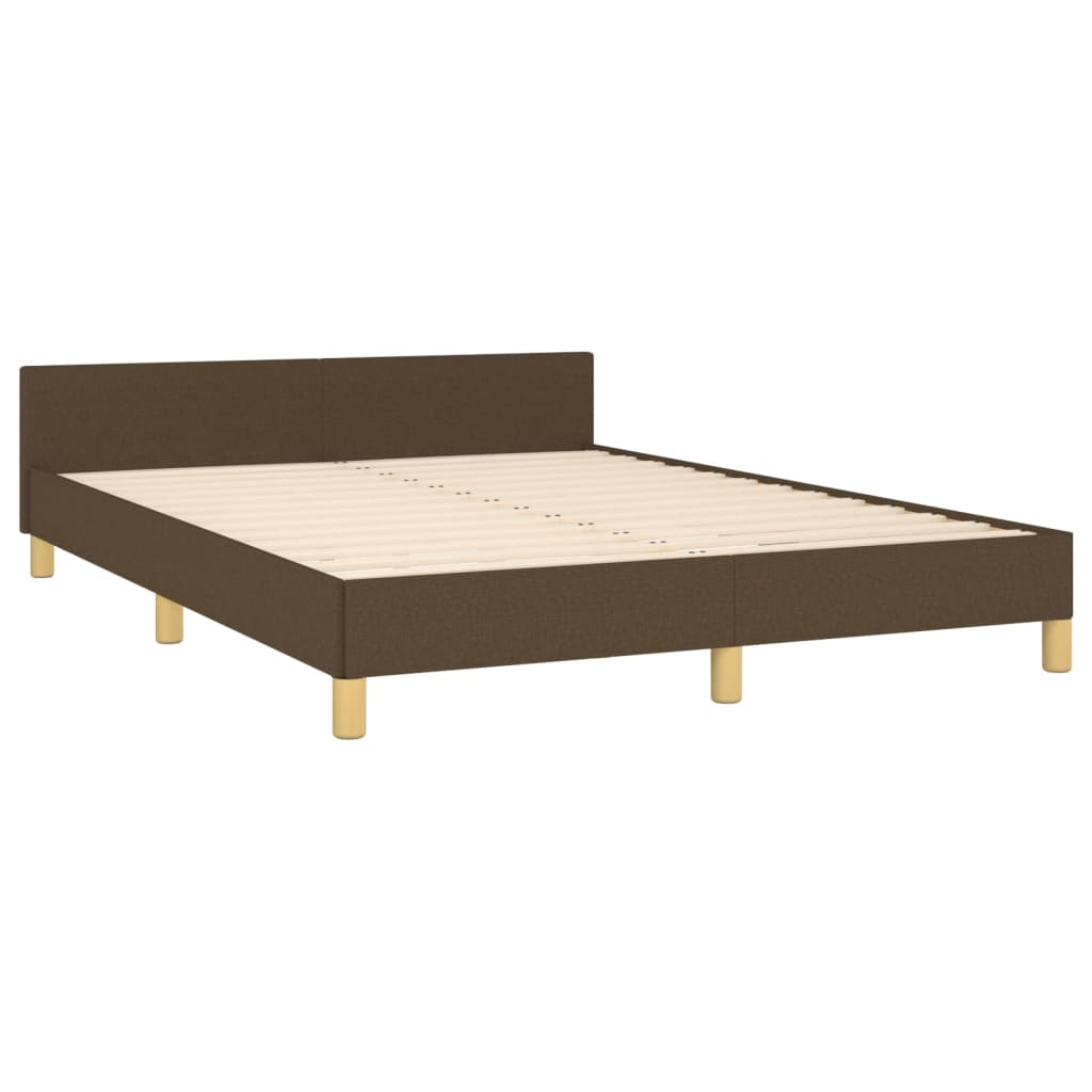 vidaXL Bedframe zonder matras stof donkerbruin 140x200 cm