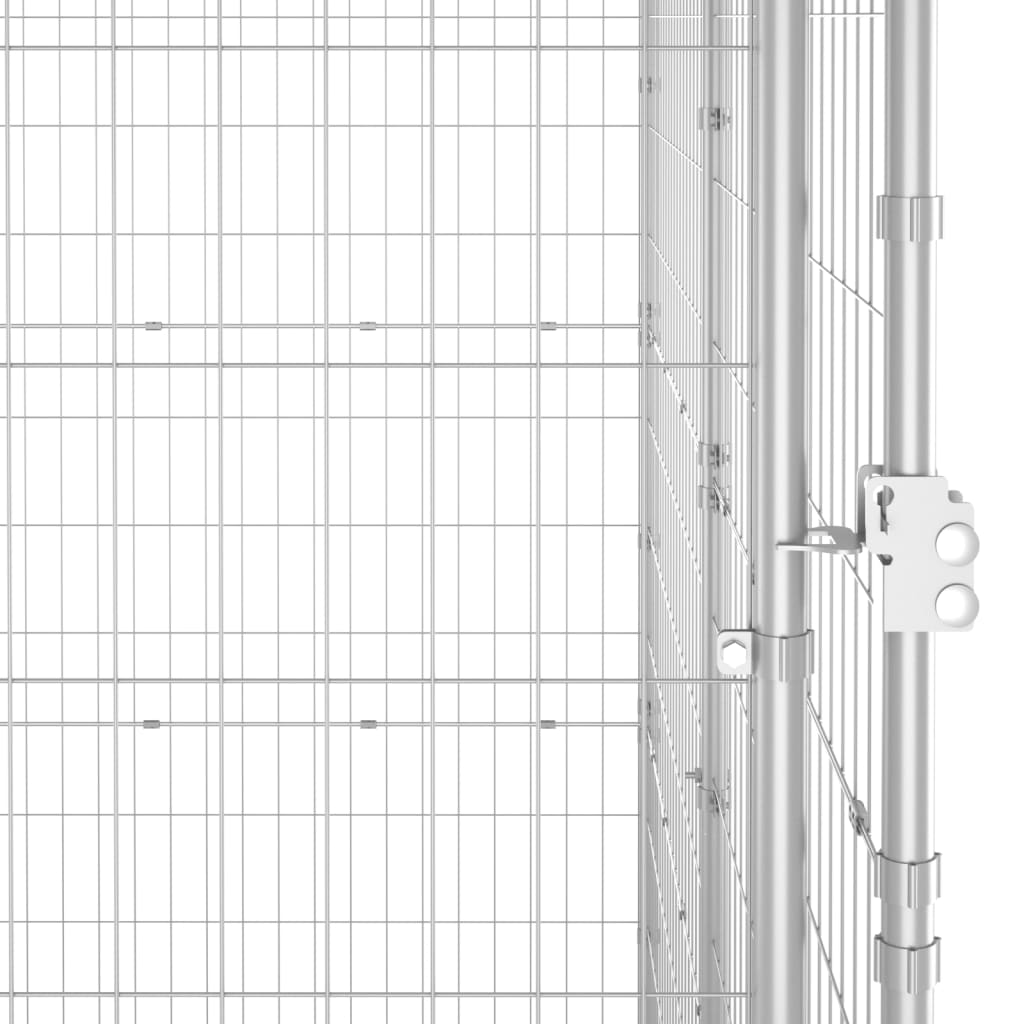 vidaXL Hondenkennel met dak 24,2 m² gegalvaniseerd staal