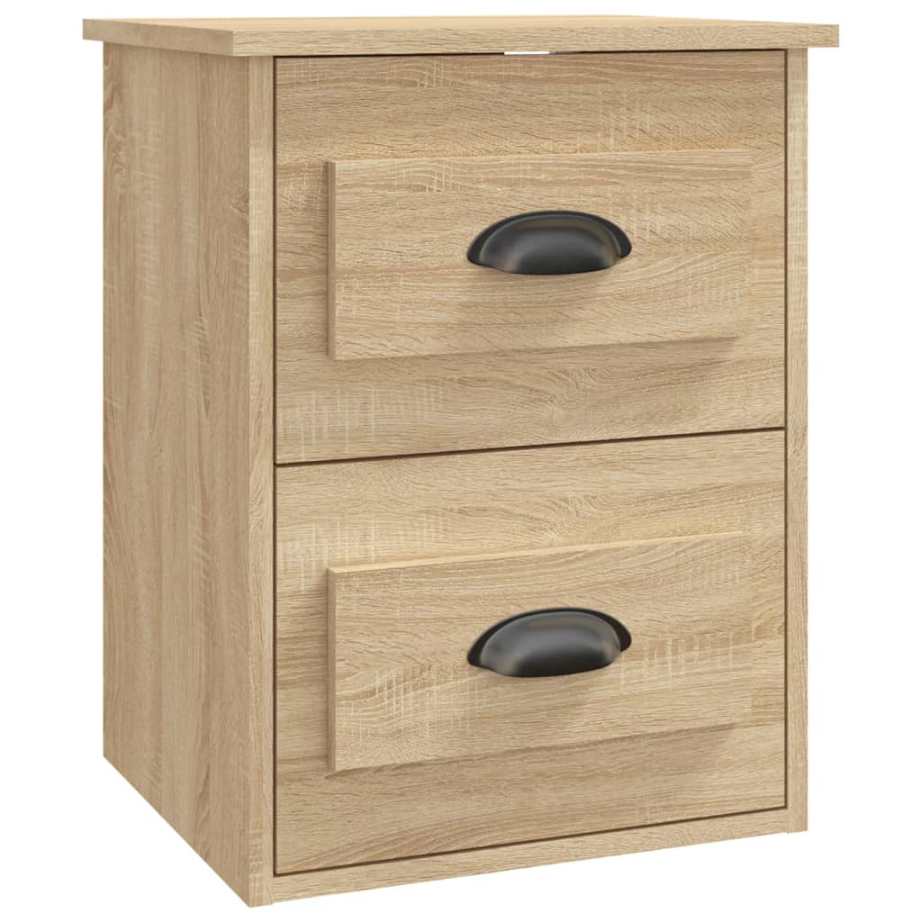 vidaXL Nachtkastjes 2 st wandgemonteerd 41,5x36x53 cm sonoma eiken