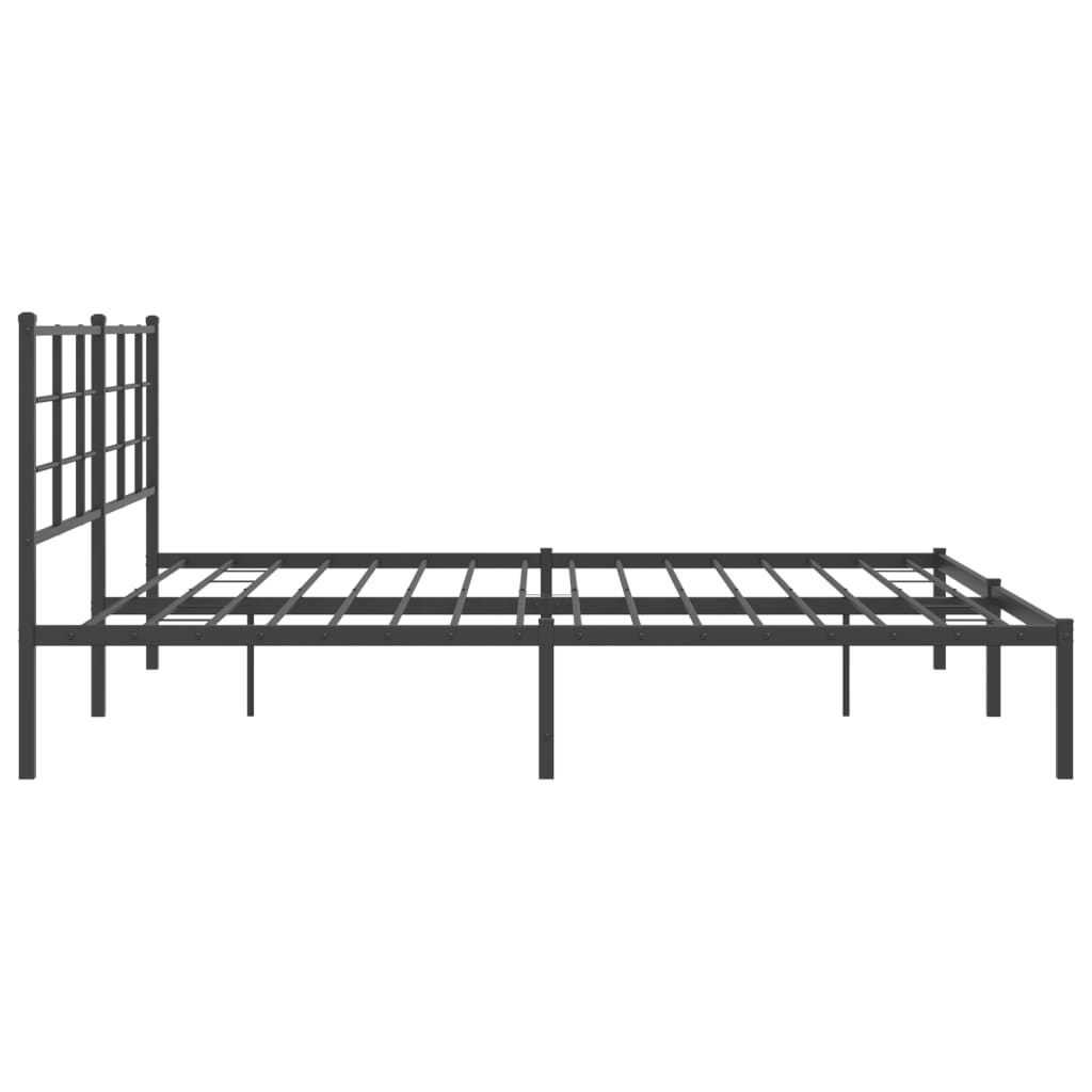 vidaXL Bedframe met hoofdbord metaal zwart 200x200 cm