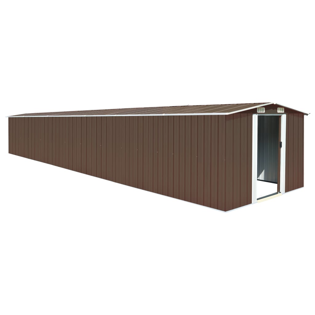 vidaXL Tuinschuur 257x779x181 cm gegalvaniseerd staal bruin