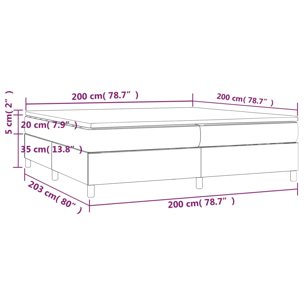 vidaXL Boxspring met matras kunstleer zwart 200x200 cm