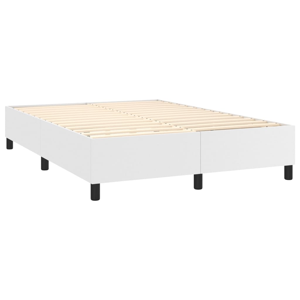 vidaXL Boxspring met matras kunstleer wit 140x200 cm