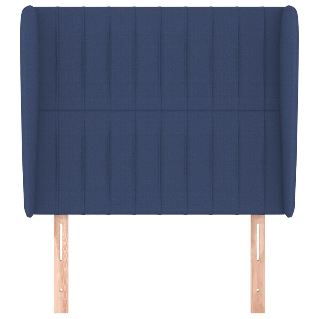 vidaXL Hoofdbord met randen 83x23x118/128 cm stof blauw