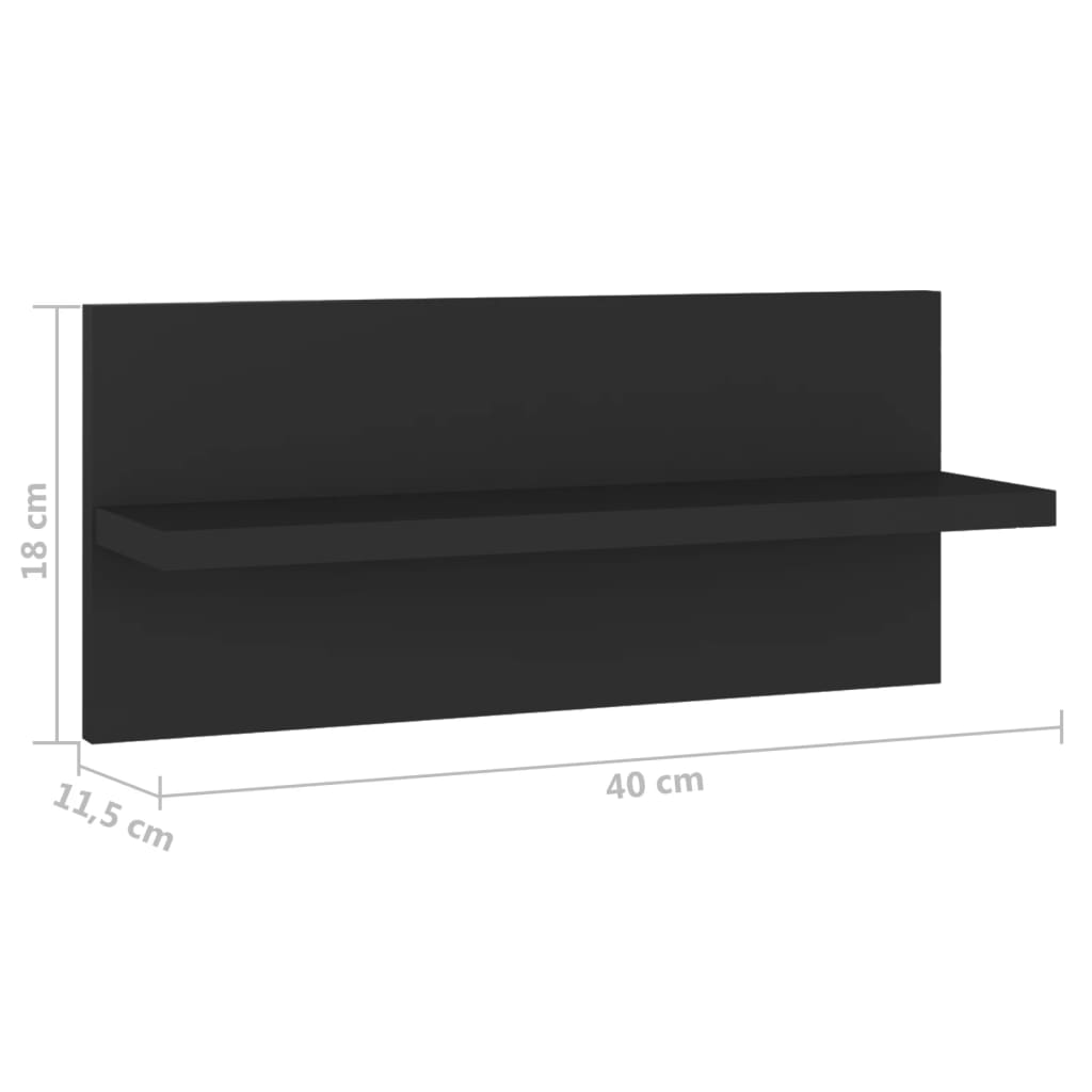 vidaXL Wandschappen 4 st 40x11,5x18 cm bewerkt hout zwart