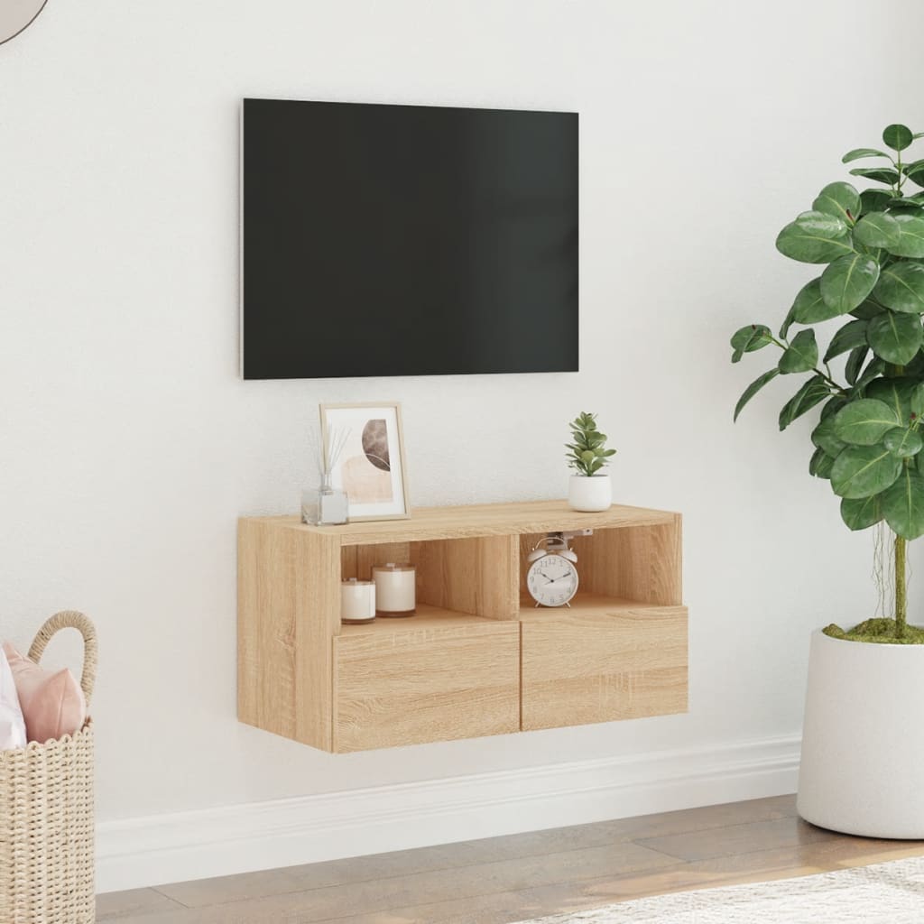 vidaXL Tv-wandmeubel 60x30x30 cm bewerkt hout sonoma eikenkleurig