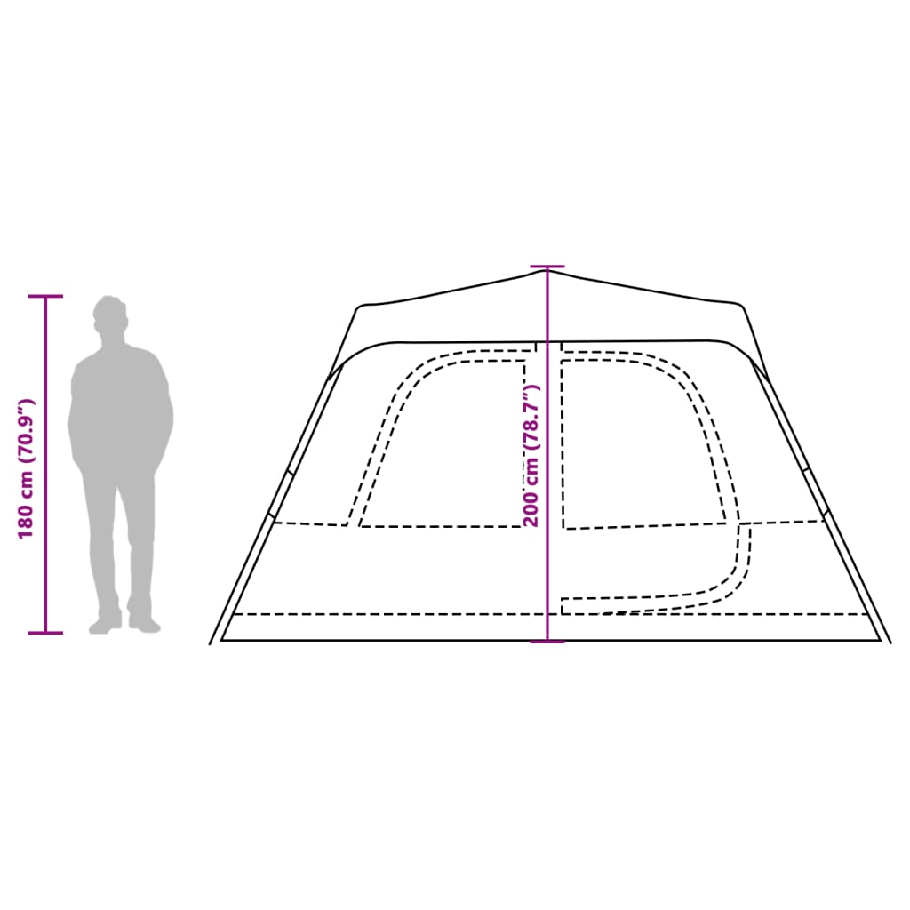 vidaXL Koepeltent 10-persoons snelontgrendeling groen