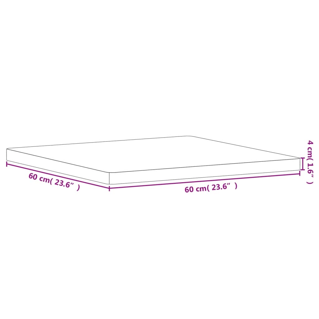 vidaXL Tafelblad vierkant 60x60x4 cm massief beukenhout