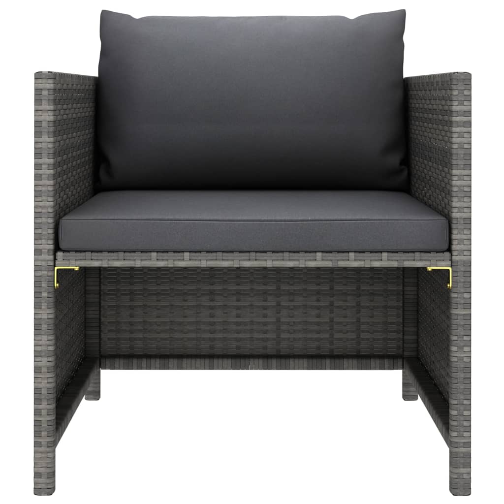 vidaXL 7-delige Loungeset met kussens poly rattan grijs