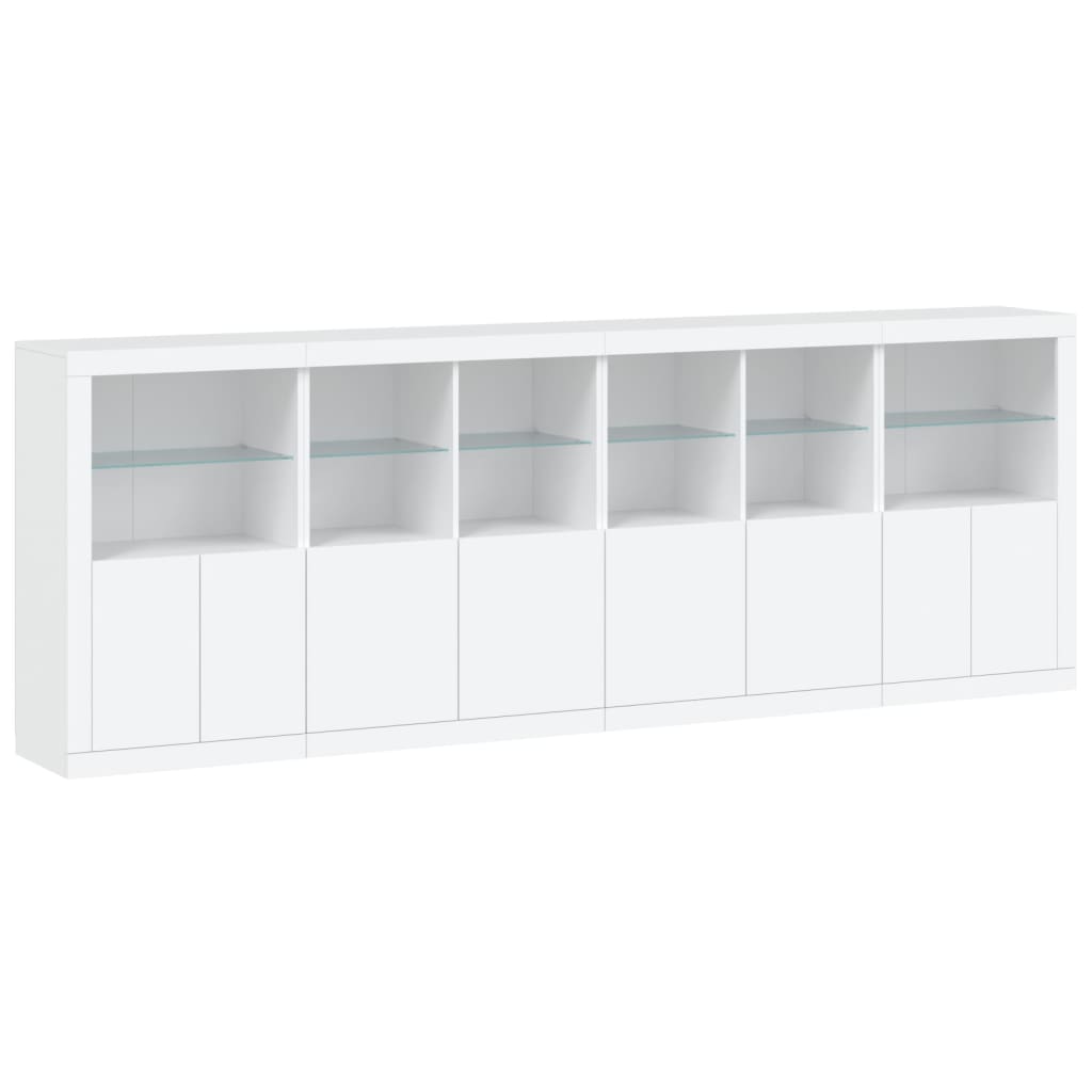 vidaXL Dressoir met LED-verlichting 283x37x100 cm wit