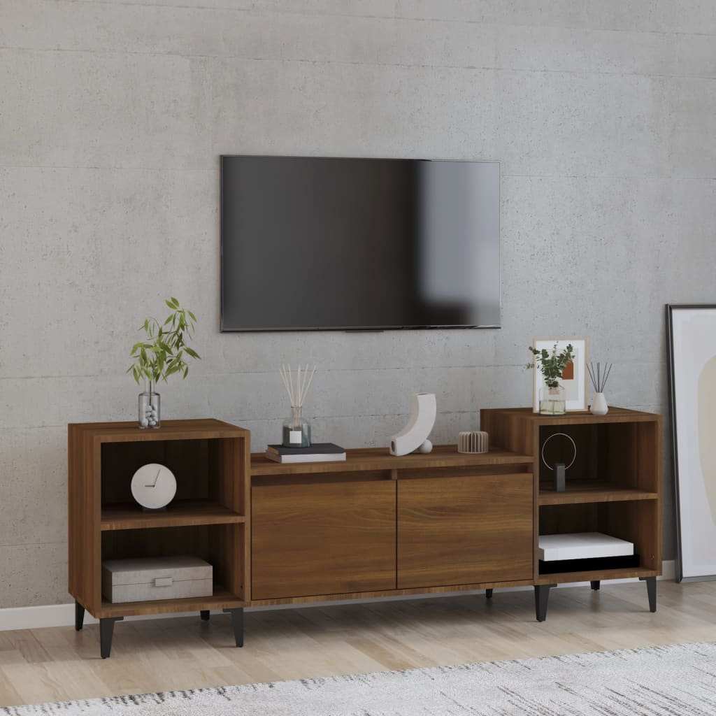 vidaXL Tv-meubel 160x35x55 cm bewerkt hout bruin eikenkleur