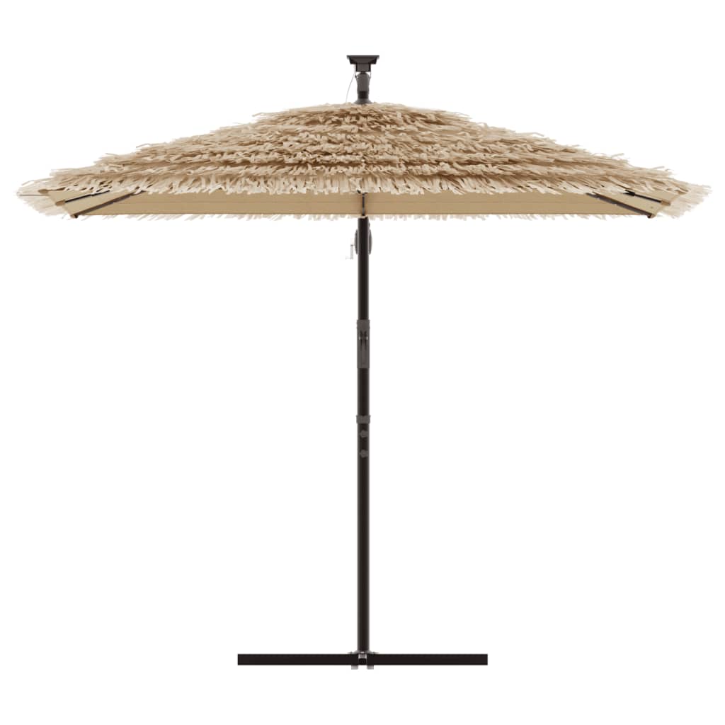 vidaXL Parasol met LED's en stalen paal 246x246x230 cm bruin