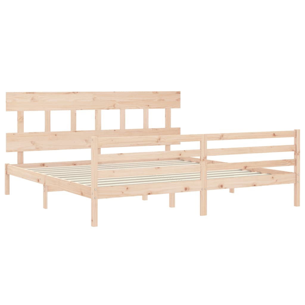 vidaXL Bedframe met hoofdbord massief hout 200x200 cm