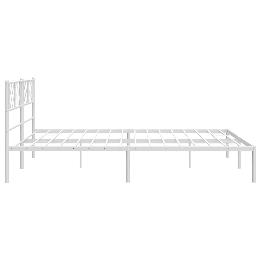 vidaXL Bedframe met hoofdbord metaal wit 183x213 cm