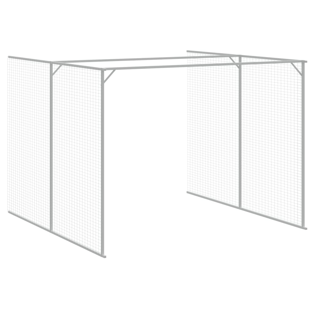 vidaXL Hondenhok met ren 214x661x181 cm gegalvaniseerd staal antraciet