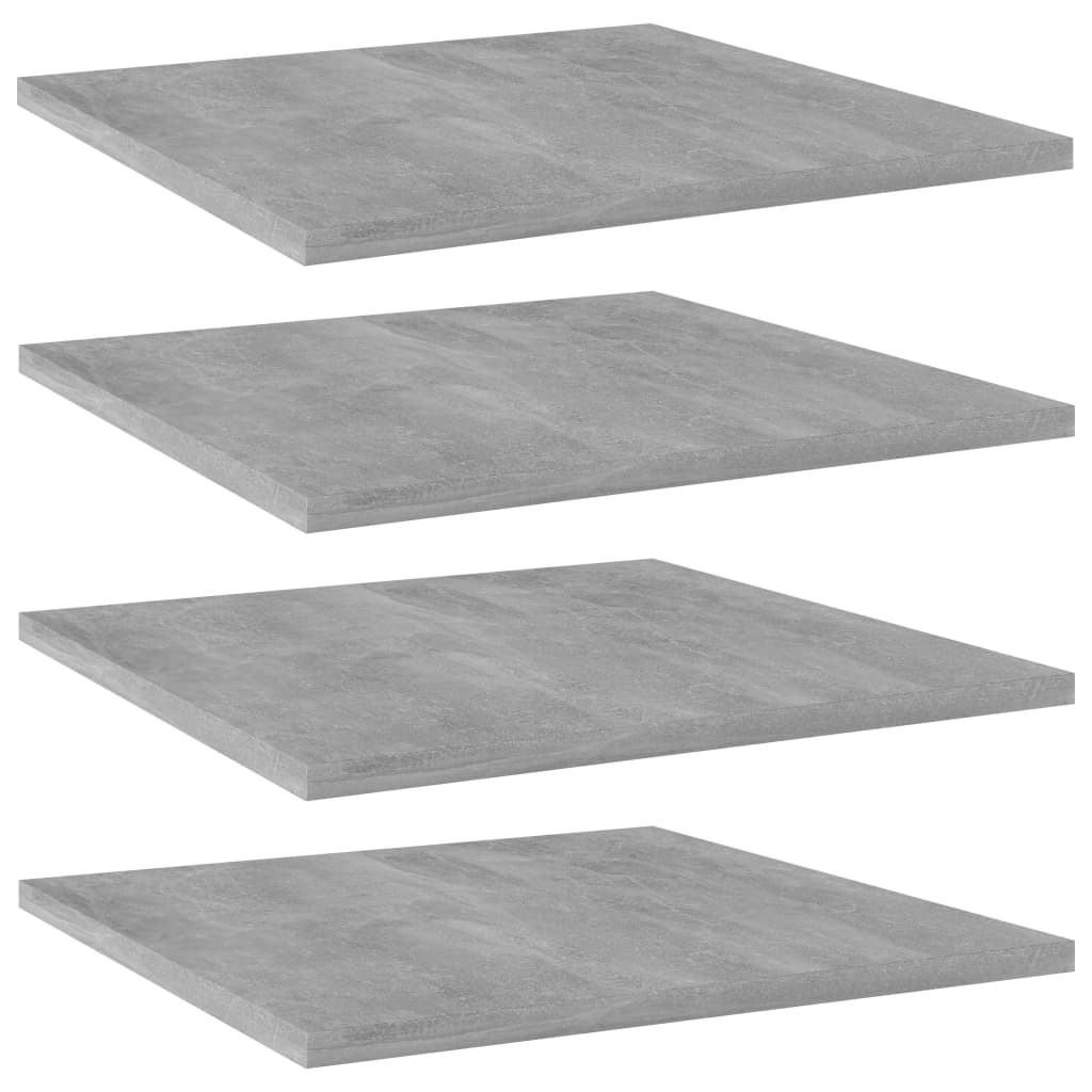 vidaXL Wandschappen 4 st 40x40x1,5 cm bewerkt hout betongrijs