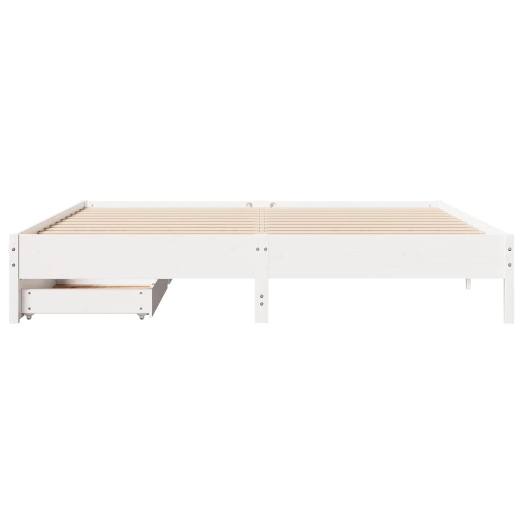 vidaXL Bedframe zonder matras massief grenenhout wit 180x200 cm