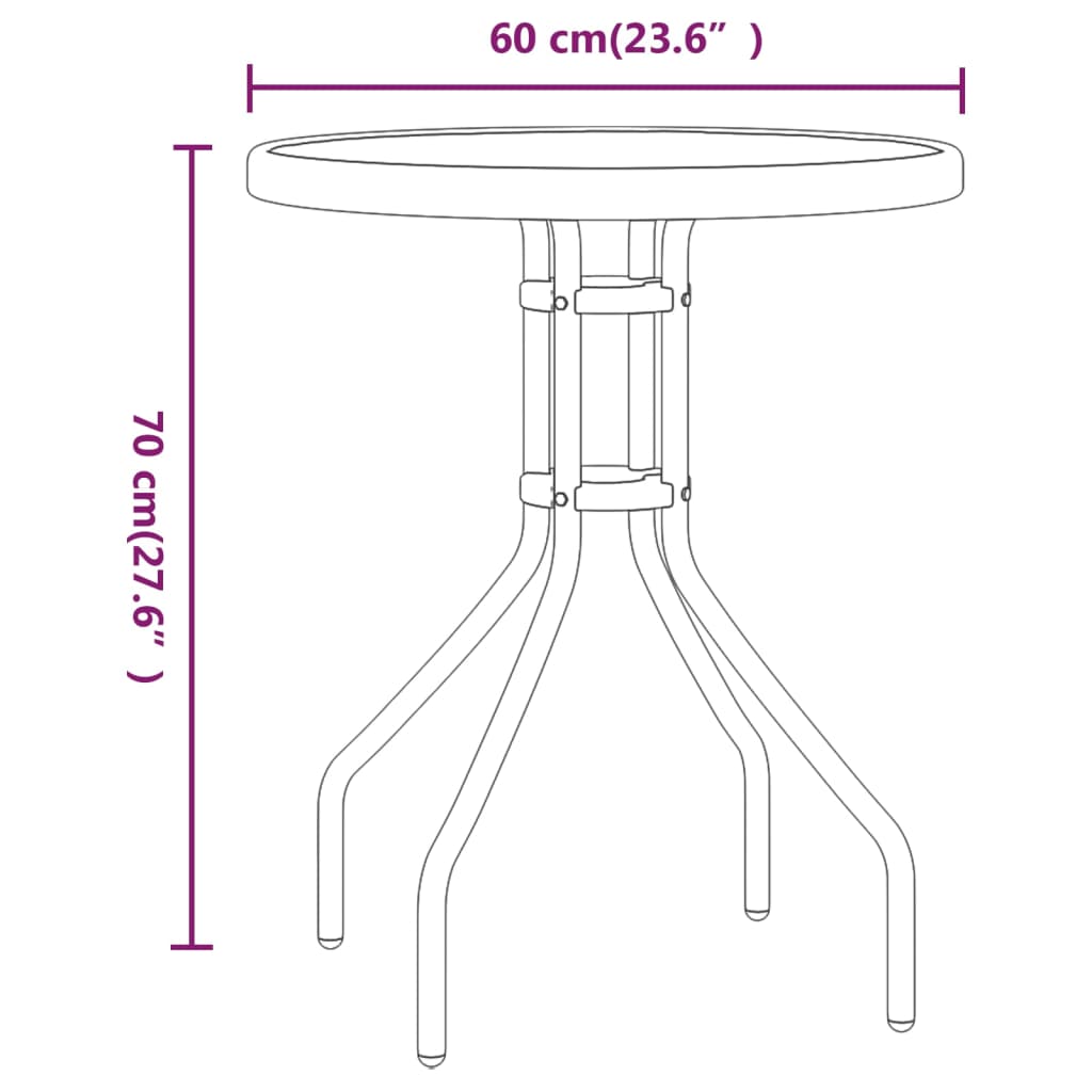 vidaXL 3-delige Bistroset zwart