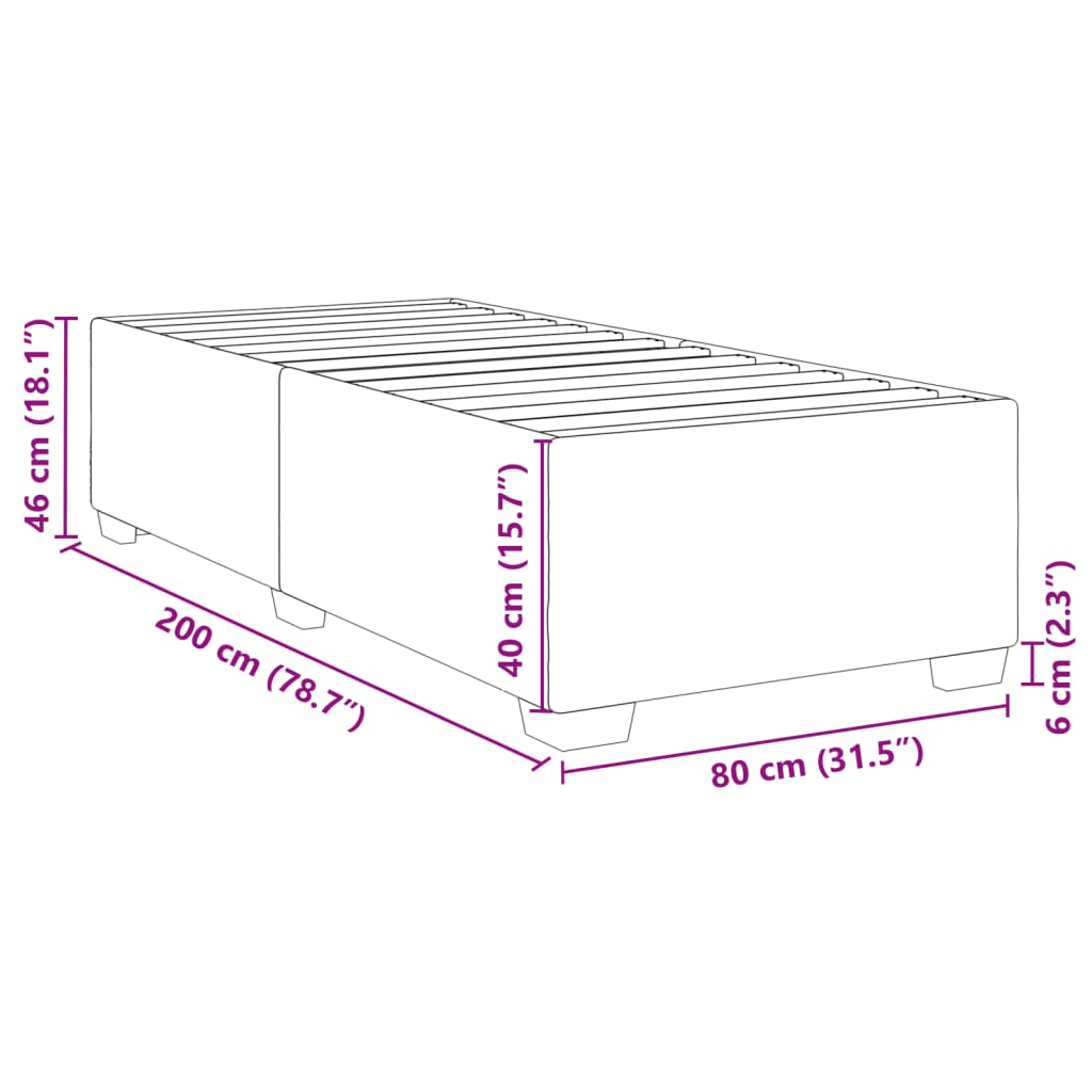 vidaXL Bedframe kunstleer wit 80x200 cm