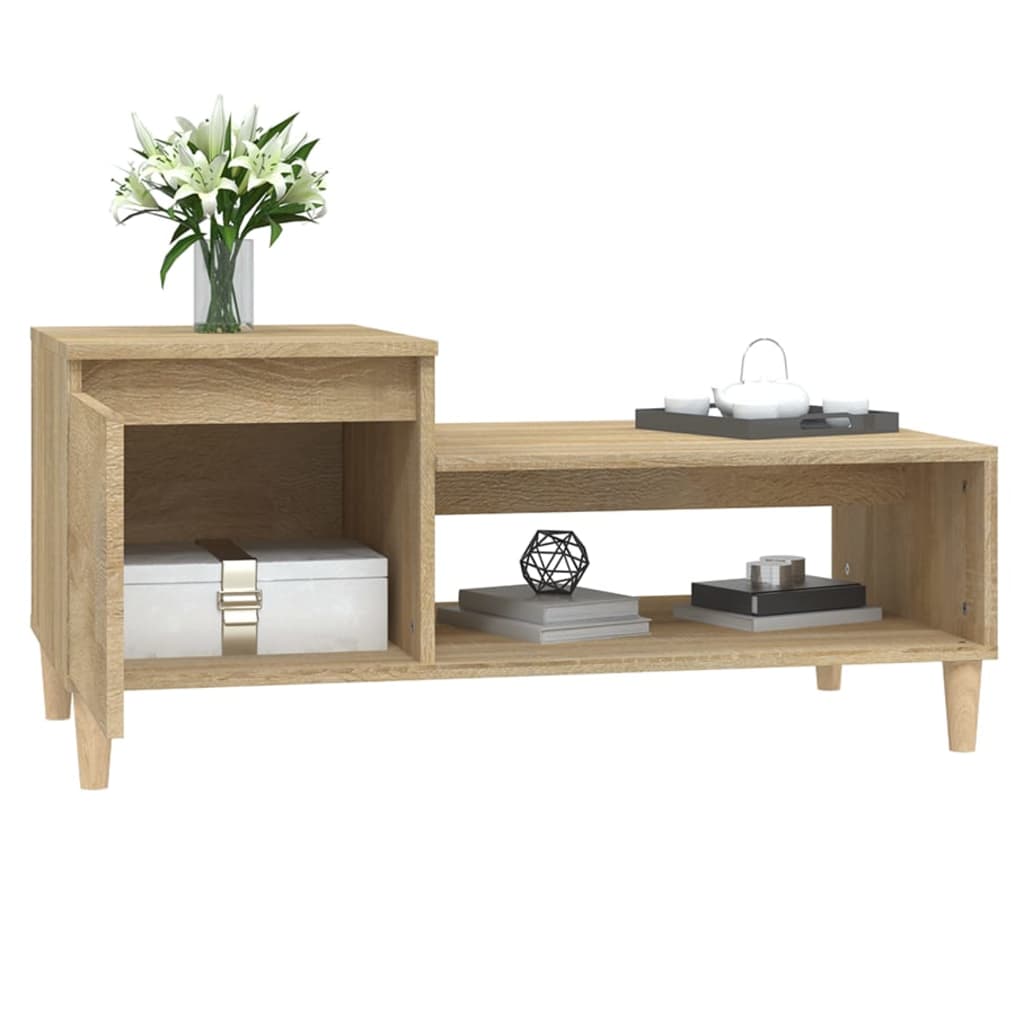 vidaXL Salontafel 100x50x45 cm bewerkt hout sonoma eiken