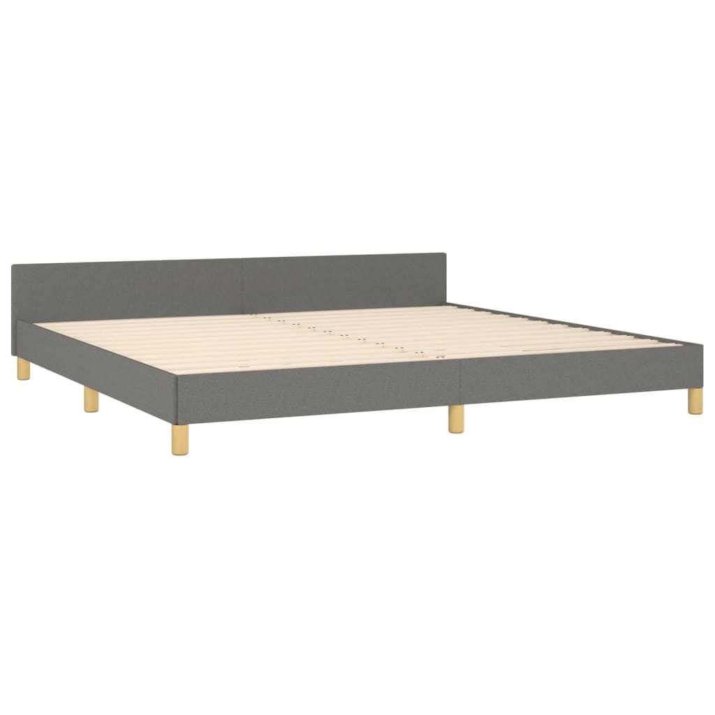 vidaXL Bedframe zonder matras stof donkergrijs 200x200 cm