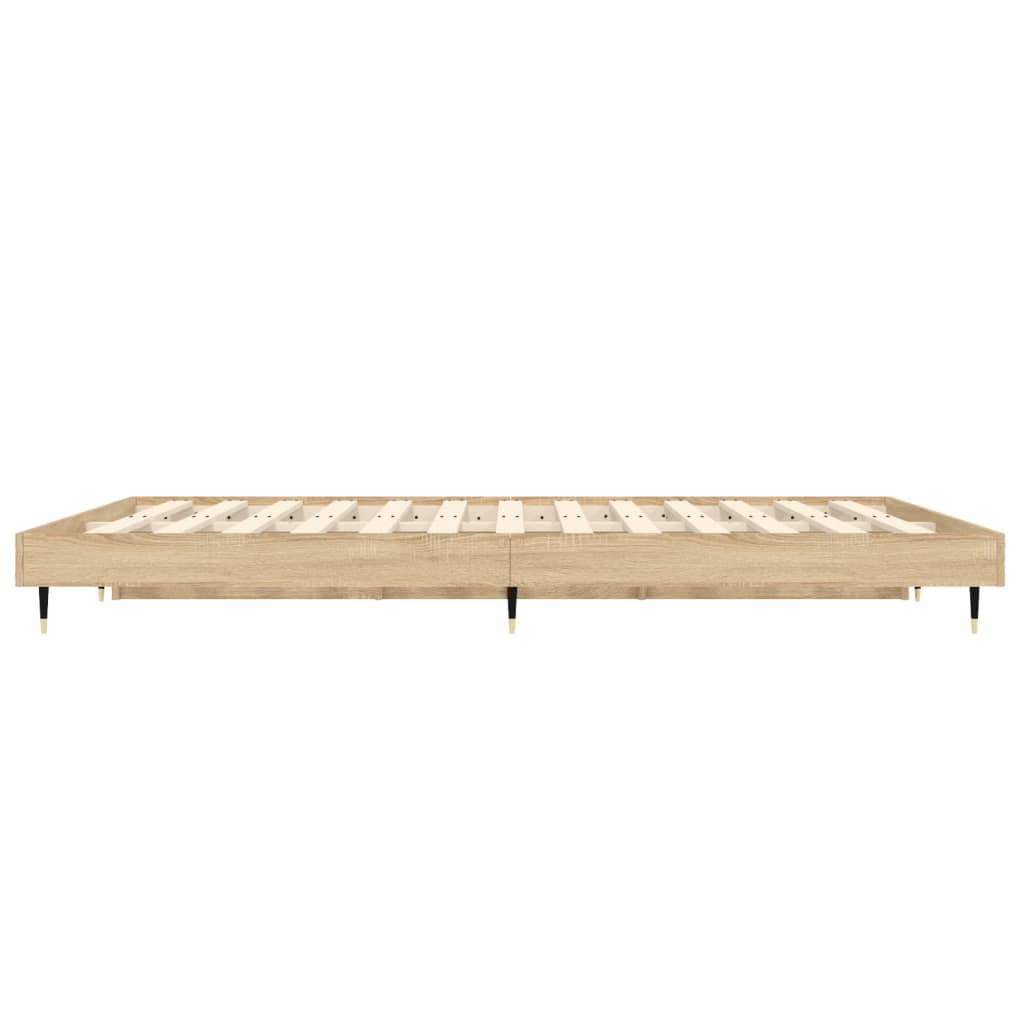 vidaXL Bedframe zonder matras hout sonoma eikenkleurig 140x190 cm